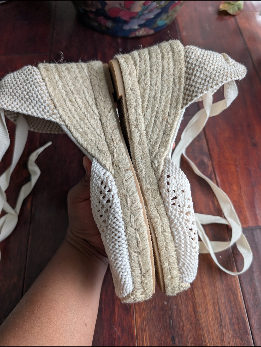 NWT J. Crew Made-in-Spain crochet lace-up espadrille Summer wedges Size 7 - Picture 3 of 6